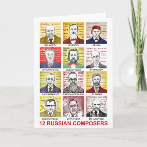12 Russian Composers Card
