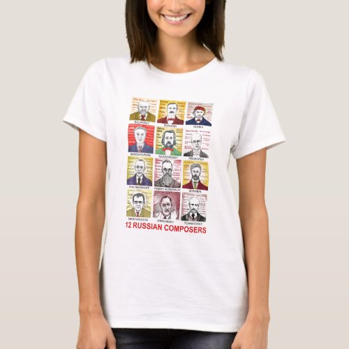 12 Russian Composers T_Shirt