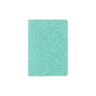 12 Seafoam Glitter Print Glimmer Sparkles Passport Holder