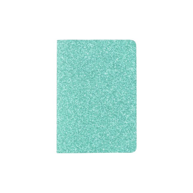 12 Seafoam Glitter Print Glimmer Sparkles Passport Holder (Front)