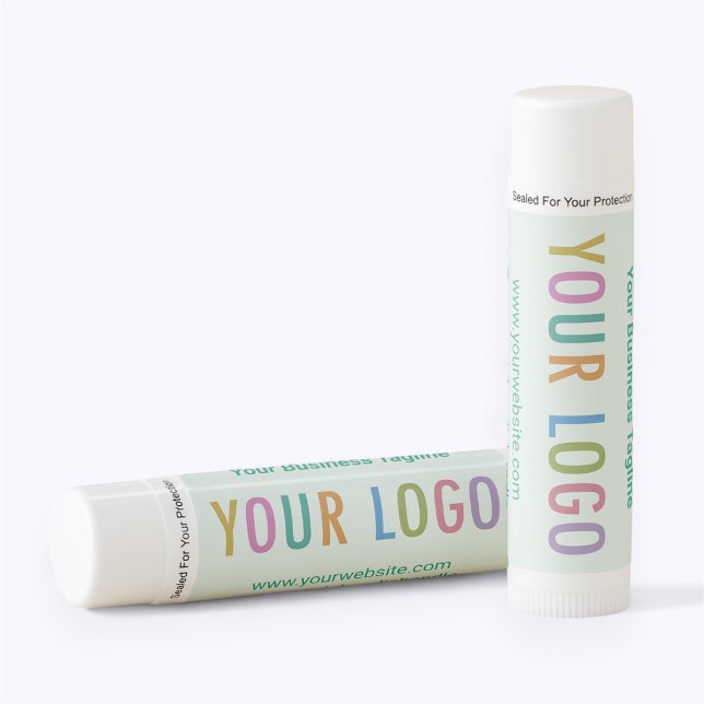 12 Spearmint Custom Label Lip Balm Business Logo (MISOOK Light Green Lip Balm with Logo)