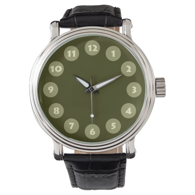 12 Spots - Khaki and Dark Olive Watch (Front)