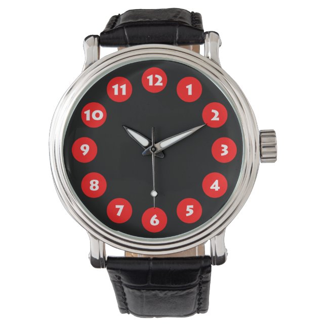 12 Spots - Red on Black Watch (Front)