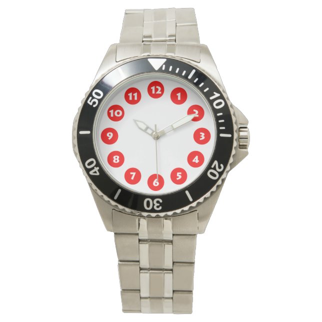 12 Spots - Red on White Watch (Front)