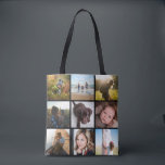 12 Square Photo Collage or Instagram Photo Tote Bag<br><div class="desc">Customize with 18 photos,  3x3 grid on front and back side. Borders remain black.

Template photos by the following: 
https://unsplash.com/@thepootphotographer
https://unsplash.com/@goodmood77
https://unsplash.com/@jenn_azraimages
https://www.pexels.com/u/josh-willink-11499/
https://unsplash.com/@jairoalzate
https://unsplash.com/@mindyop
https://unsplash.com/@gcalebjones
https://unsplash.com/@jimmymystic
juan galafa unsplash (removed)</div>
