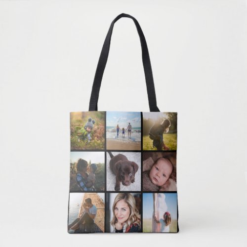 12 Square Photo Collage or Instagram Photo Tote Bag