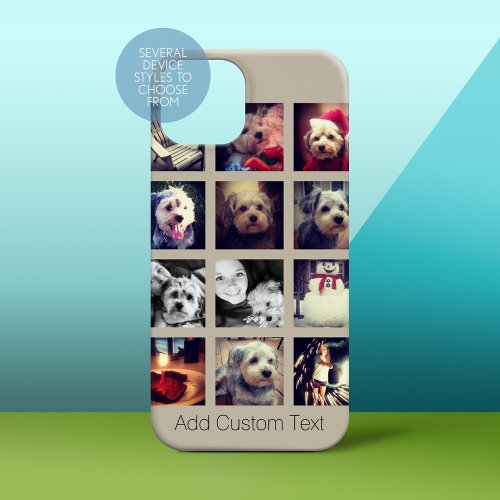 12 square photo collage with taupe background Case_Mate iPhone 14 plus case