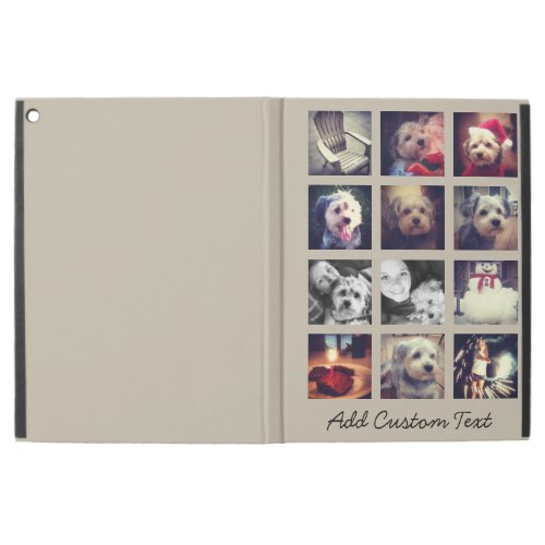 12 square photo collage with taupe background iPad pro 129 case