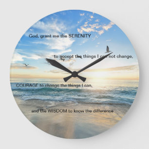 12 Step 12 Steps Beach Serenity Prayer Large Clock