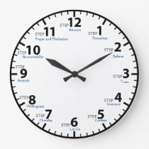 12 Step 12 Steps Recovery Sobriety Sober Clean Large Clock