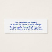 12-Step Abstract Sunset Profile Card or bookmark (Back)
