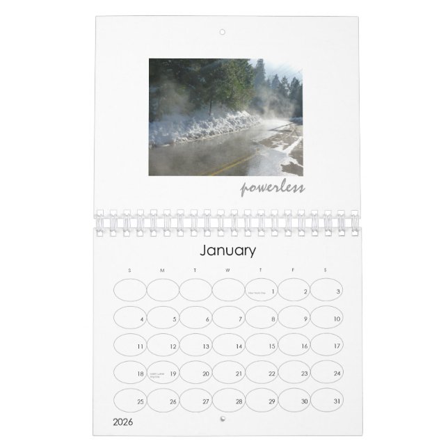 12 step calendar (Jan 2026)