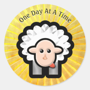 12-Step Lamb in Sunshine - Personalized Classic Round Sticker