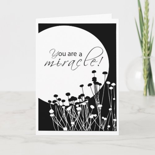 12 Step Recovery Birthday Black White Miracles Card