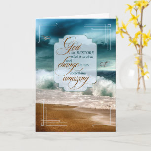 12 Step Recovery Encouragement Ocean Waves Card