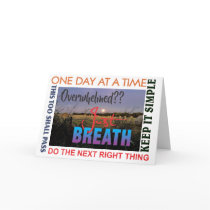 12 step recovery just breathe greeting card 25