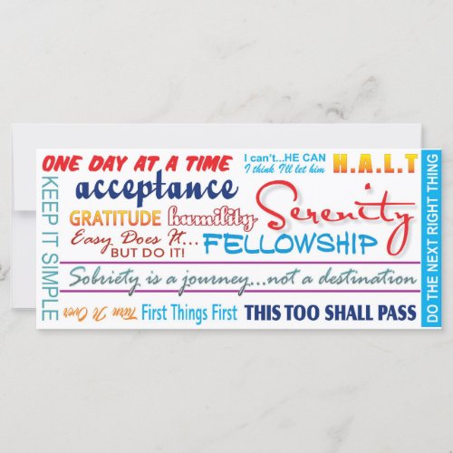 12 step recovery slogans bookmark