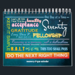 12 step recovery slogans calendar 23<br><div class="desc">Slogans are an incredible tool in 12 step recovery.  This product helps to remind us on a daily basis to just breath... one day at a time... 
background color can be changed on this calendar... </div>