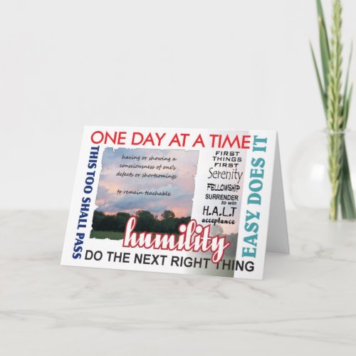 12 step recovery slogans card