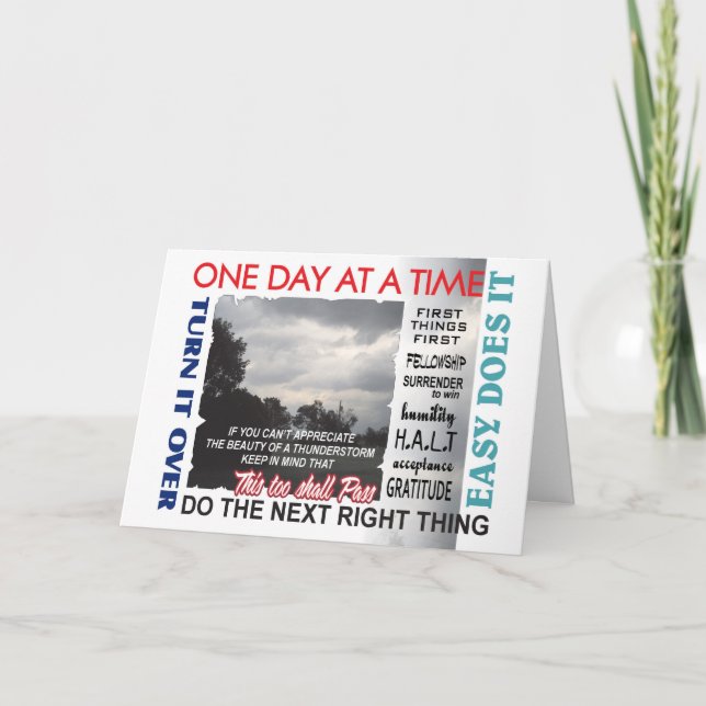 12 step recovery slogans card (Front)