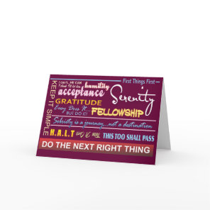 12 step recovery slogans greeting card 17