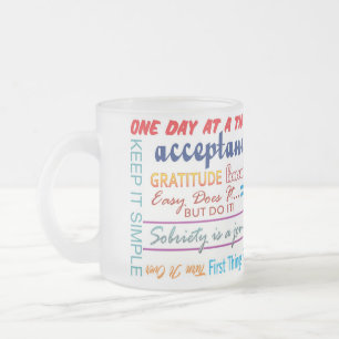 12 step recovery slogans mug
