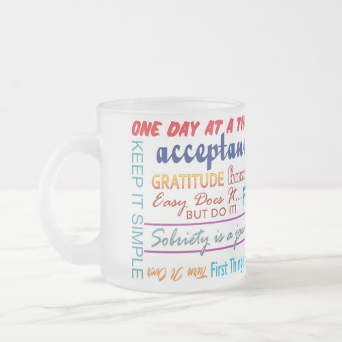 12 step recovery slogans mug