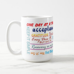 12 step recovery slogans mug 25z
