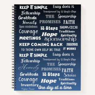 12 Step Recovery Words & Slogans Notebook