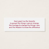 12-Step Rose Fantasy Profile Card or bookmark (Back)