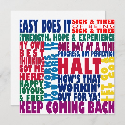 12 Step Slogans (Front/Back)