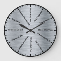 12 Step Sobriety Clean & Sober Slogans Slvr Clock