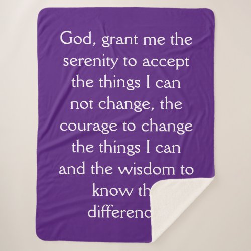 12 Step Sobriety Recovery Serenity Prayer Blanket