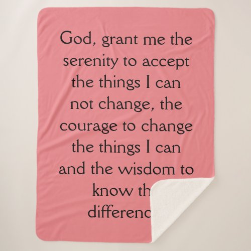 12 Step Sobriety Recovery Serenity Prayer Blanket