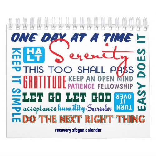 12 step sobriety slogans calendar