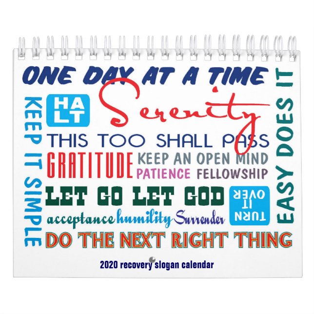 12 step sobriety slogans calendar 2020 (Cover)