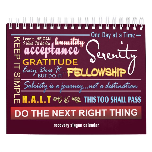 12 step sobriety slogans calendar ver.2 (Cover)