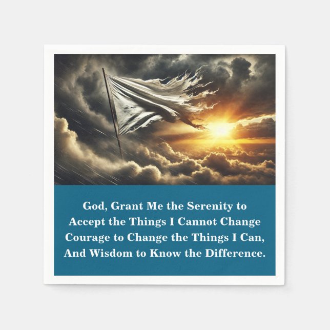 12 Step Surrender Flag | Custom AA Prayer Napkins (Front)