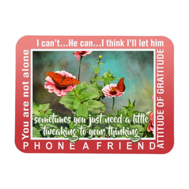 12 step thinking magnet 26 butterflies (Horizontal)