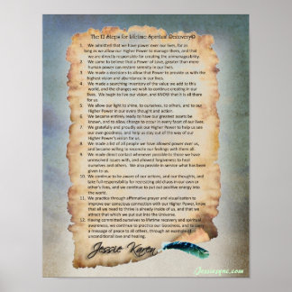 12 Steps for a Lifetime Spiritual Recovery Poster