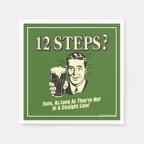 12 Steps Not In A Straight Line Napkins
