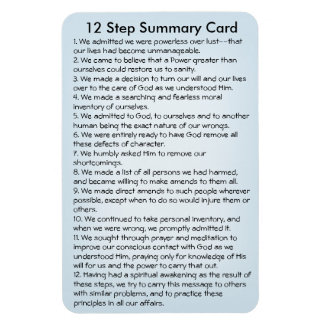 12 Steps Summary Card Magnet