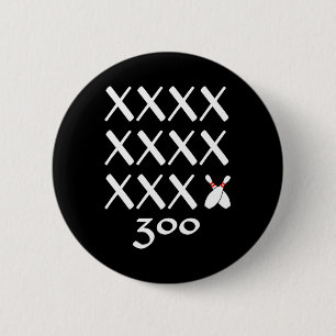 12 Strikes Perfect Bowling Game T Shirt - 300 Bowl Button