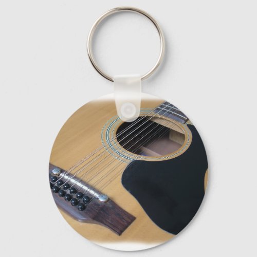 12 String Acoustic Guitar Keychain