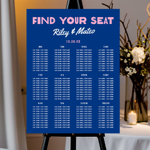 12 TABLE - Bold Type Modern Wedding Seating Chart Foam Board