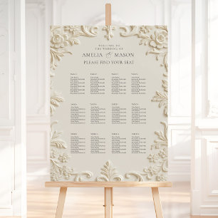 12 Table Elegant Baroque Wedding Seating Chart Foam Board