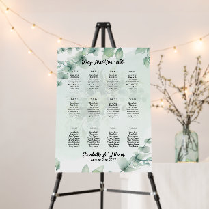 12 Table Greenery Eucalyptus PHOTO Seating Chart Foam Board