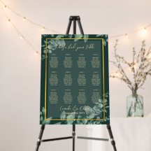 12 Table Greenery Eucalyptus Rustic SEATING CHART 