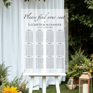 12 Table Minimalist Wedding Acrylic Seating Chart