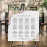 12 Table Pink & Coral Roses Wedding Seating Chart Foam Board
